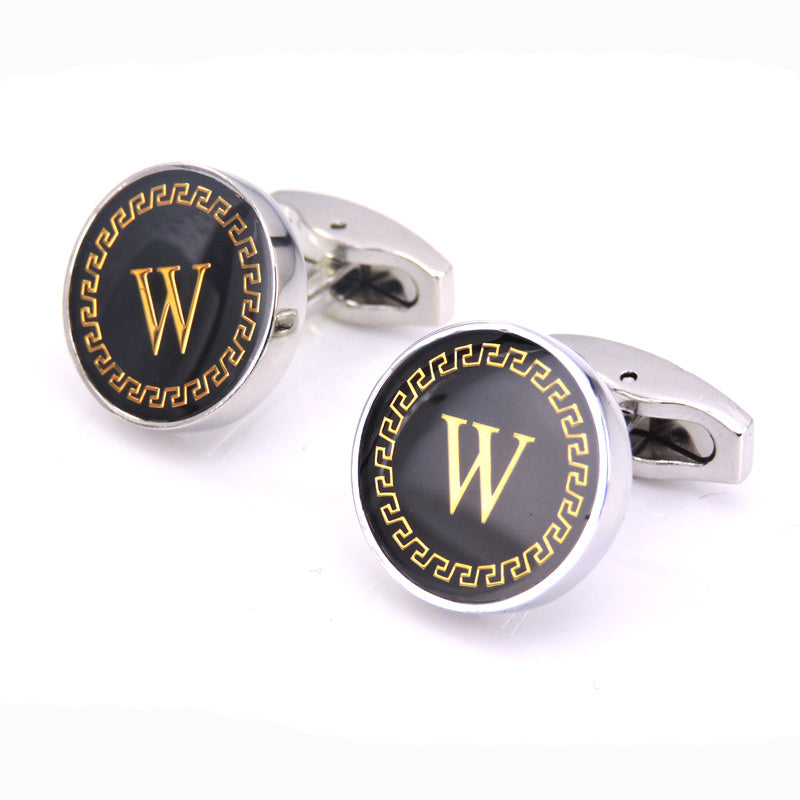 Customizable Round Letter French Cufflinks - Personalized Initial Design - Jatanele