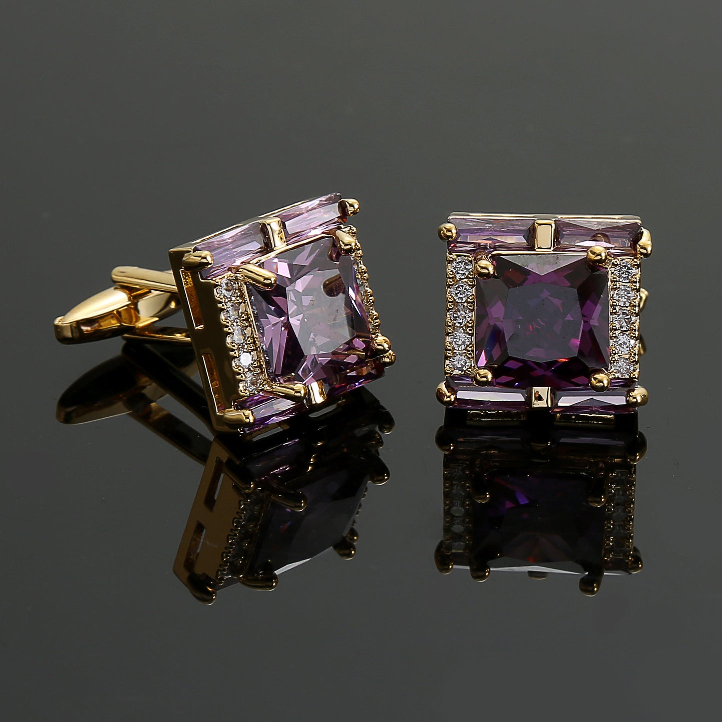 Square Diamond Men’s Zircon Crystal Cufflinks - Jatanele