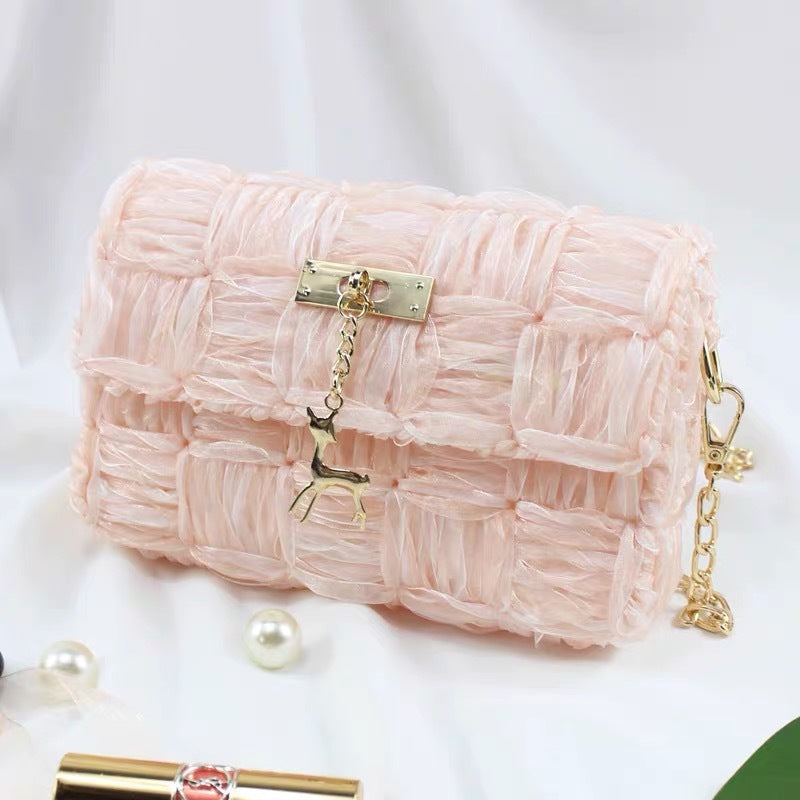 Ribbon gauze hand-woven chain bag - Jatanele