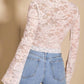 V-Neck Flare Sleeve Lace Top - Jatanele