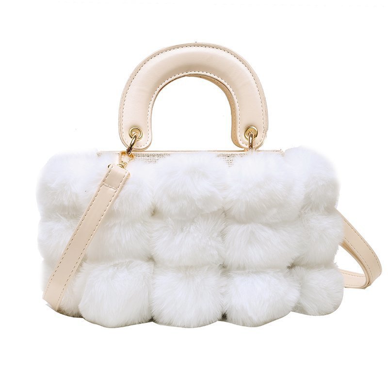 Plush Handbags Winter Plush Shoulder Bag Handbag Trend Messenger Bag - Jatanele