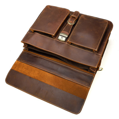 Men's Leather Briefcase - Brown and Dark Brown Variants - Jatanele