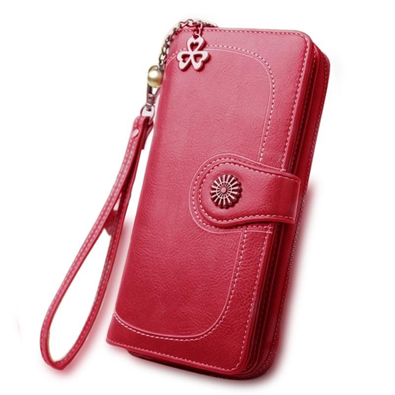 Split Leather Long Wallet for Women - Jatanele