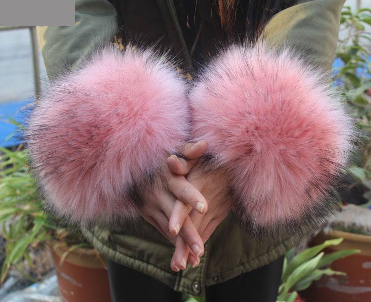 Women’s Luxe Faux Fur Hand Wristband Sleeves – Stylish and Cozy - Jatanele