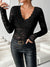 V-Neck Long Sleeve Lace Top - Jatanele