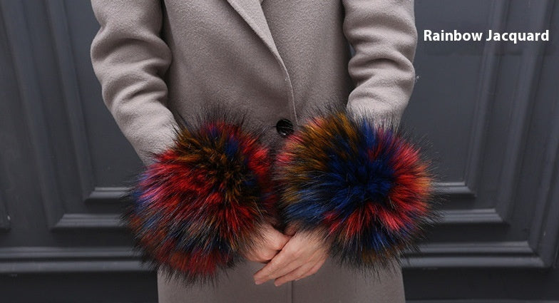 Faux Rabbit Fur Wristband Cuffs – Soft & Stylish Accessories - Jatanele