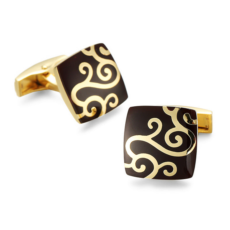 French Shirt Cufflinks Copper Material Gold - Jatanele