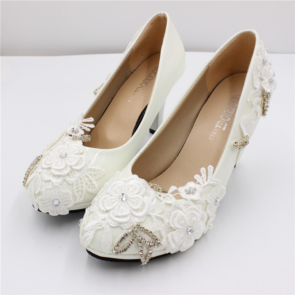 Elegant Bride Wedding Dress Shoes - 3cm & 5cm Heel Heights - Jatanele