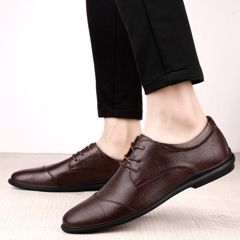 Men's Casual Lace-Up Genuine Cowhide Leather Shoes - Timeless Comfort - Jatanele