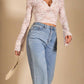 V-Neck Flare Sleeve Lace Top - Jatanele