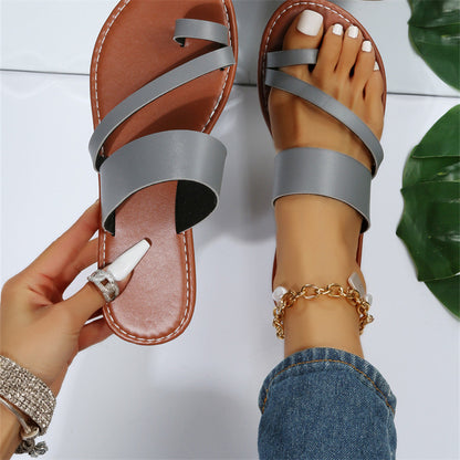 Flat Slippers Fashion Outdoor Thong Sandals Casual Beach Shoes Women - Jatanele