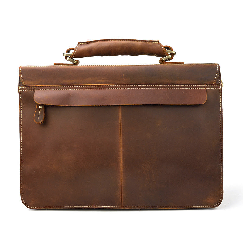 Men's Leather Briefcase - Brown and Dark Brown Variants - Jatanele