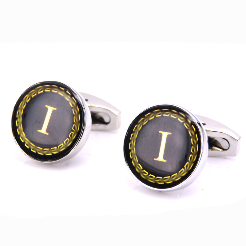 Customizable Round Letter French Cufflinks - Personalized Initial Design - Jatanele