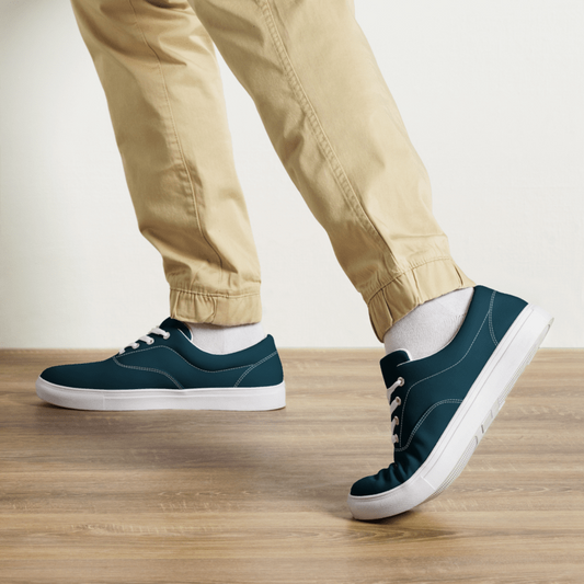 Men’s Blue lace-up canvas shoes