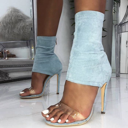 Women's Elegant Back Zipper Stiletto Heels – Versatile Open-Toe Sandals for Every Occasion - Jatanele