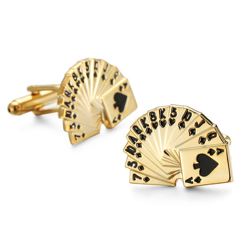 French Shirt Cufflinks Copper Material Gold - Jatanele