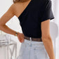 Single Shoulder Short Sleeve Top - Jatanele