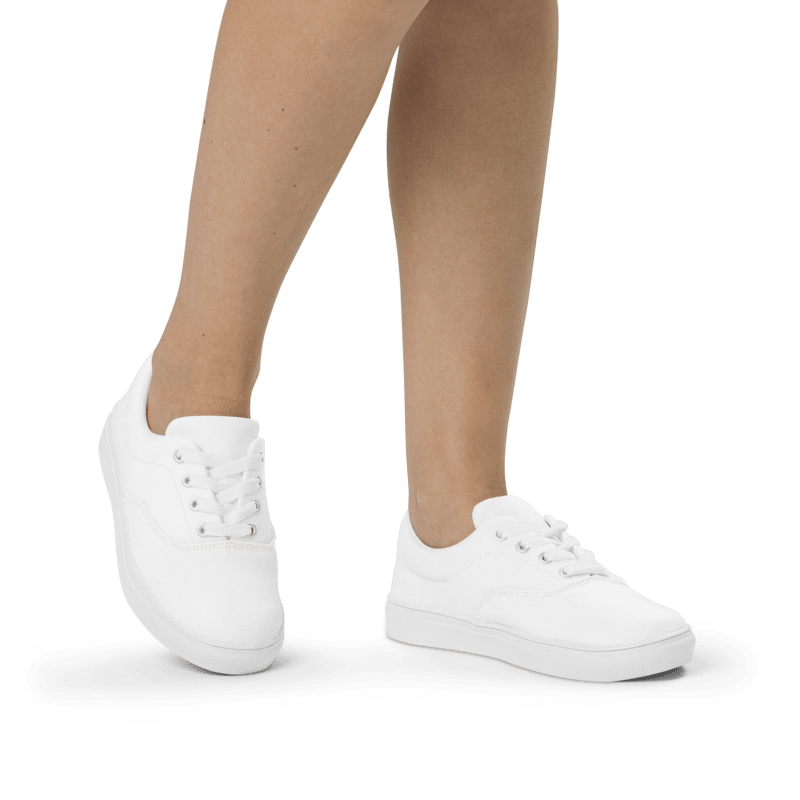 Women’s White lace-up canvas shoes