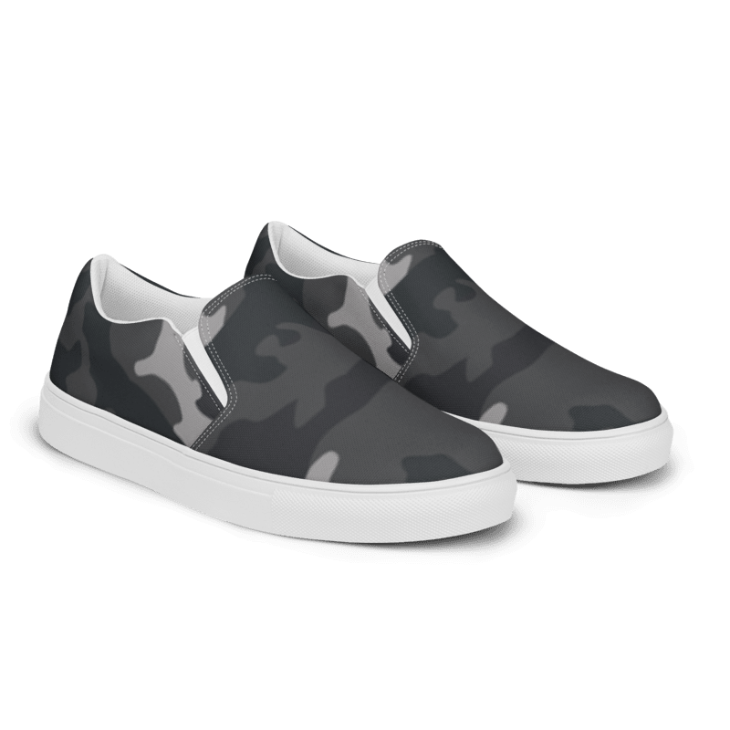 Men’s Grey Camouflage slip-on canvas shoes