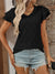 Eyelet V-Neck Ruffled Cap Sleeve Top - Jatanele