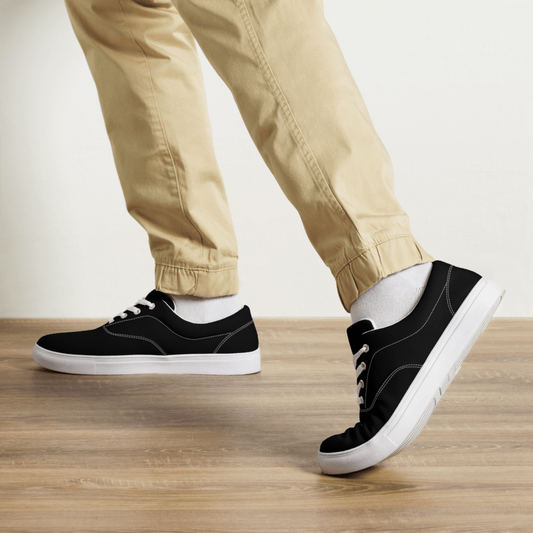Men’s Black lace-up canvas shoes