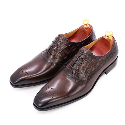 Men's Premium British Cowhide Lace-Up Oxford Shoes – Sophisticated Formal and Semi-Formal Footwear - Jatanele