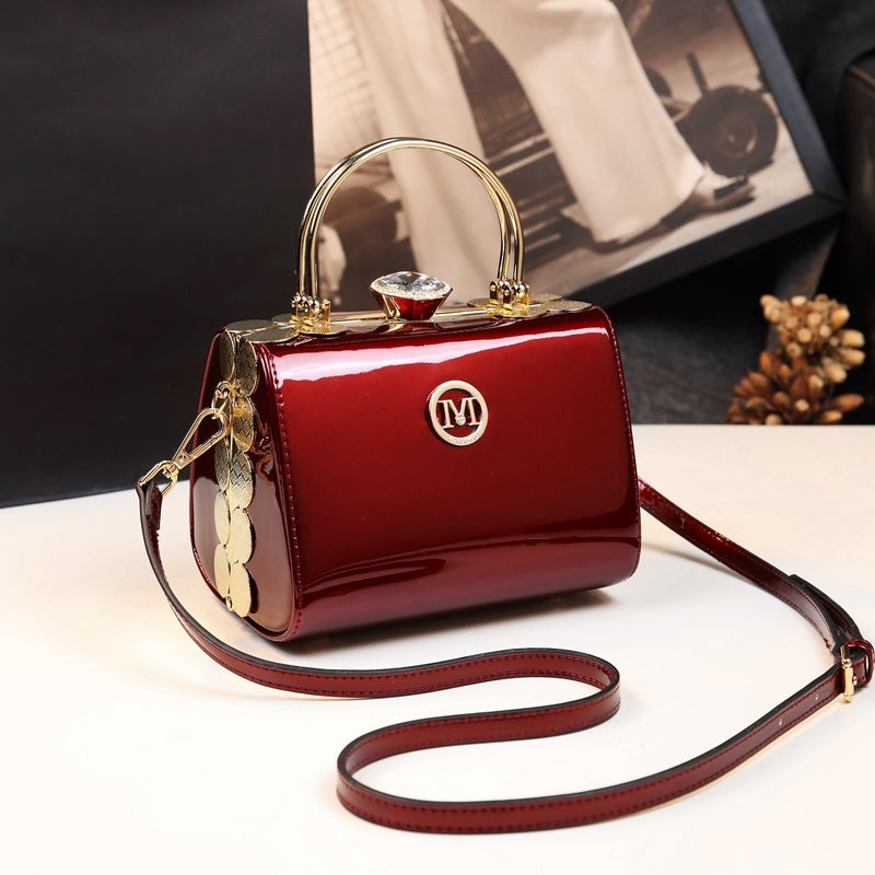 Fashion All-match Texture Middle-aged Ladies Leather Handbags Single Shoulder Bag - Jatanele