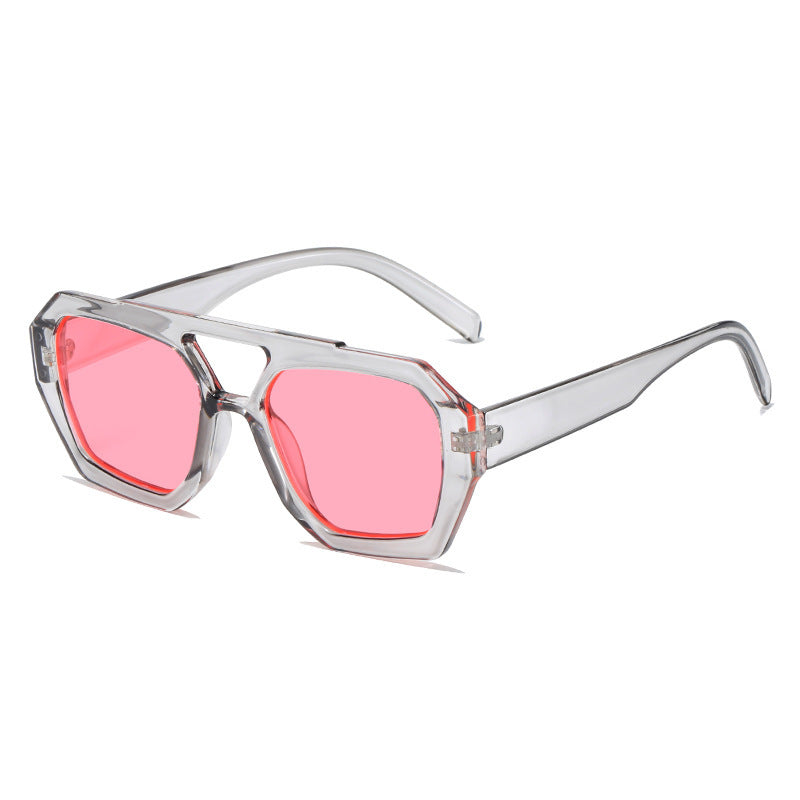 Men And Women Retro Personality Square Double Beam Sunglasses - Jatanele