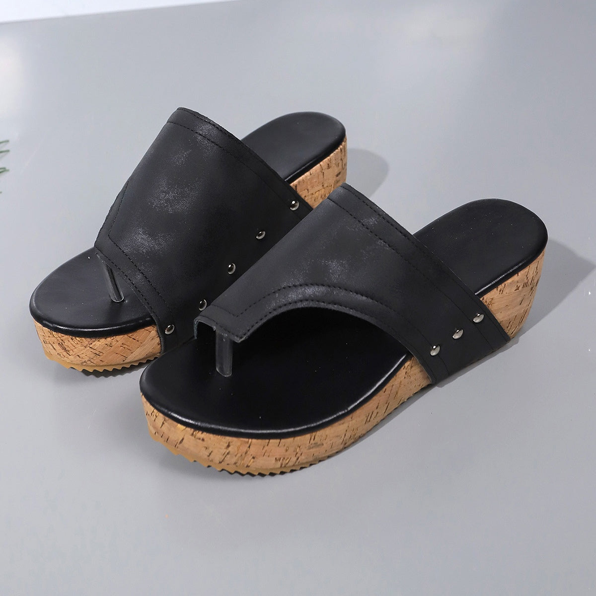 Serena PU Leather Wedges Trendsi