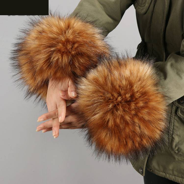 Women’s Luxe Faux Fur Hand Wristband Sleeves – Stylish and Cozy - Jatanele