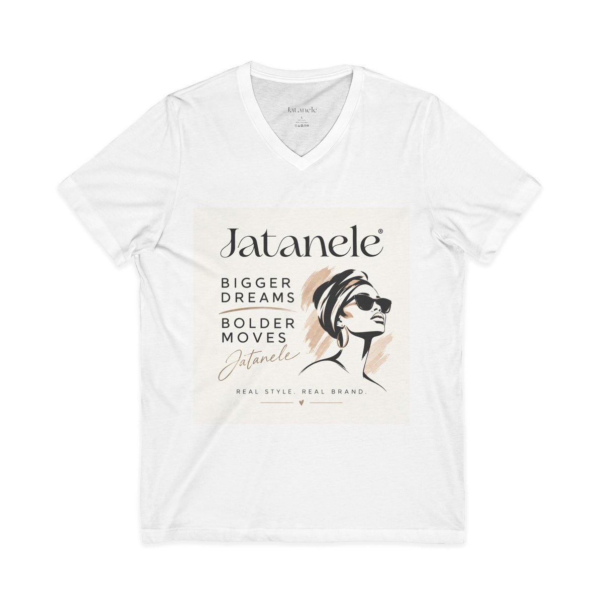 Jatanele Bigger Dreams Bolder Moves Inspirational V-Neck Tee