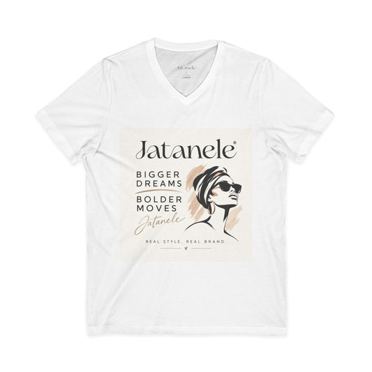 Jatanele Bigger Dreams Bolder Moves Inspirational V-Neck Tee