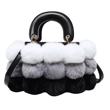 Plush Handbags Winter Plush Shoulder Bag Handbag Trend Messenger Bag - Jatanele