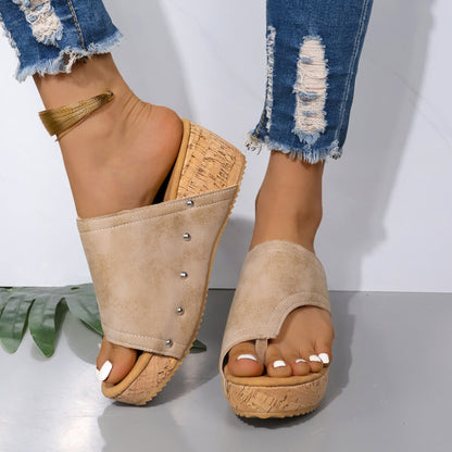 Serena PU Leather Wedges Trendsi