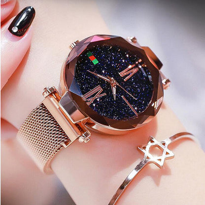 Luxury Starry Diamond Women’s Quartz Watch with Magnet Buckle - Jatanele