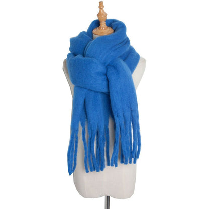 Plush Mohair Twist Braid Scarf - Cozy Winter Fashion - Jatanele