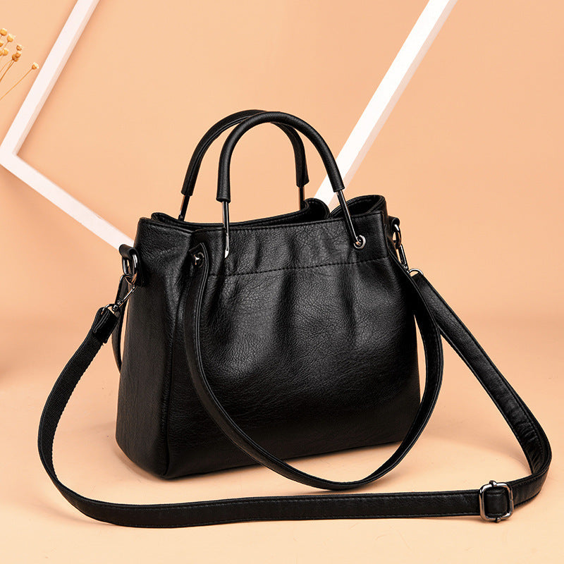 Bags Handbags Korean Fashion Women's Bags Soft Leather Retro Bucket Bag Handbag - Jatanele