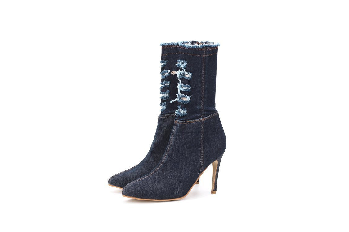 Cowboy Boots - Blue & Navy Blue (Multiple Sizes) - Jatanele