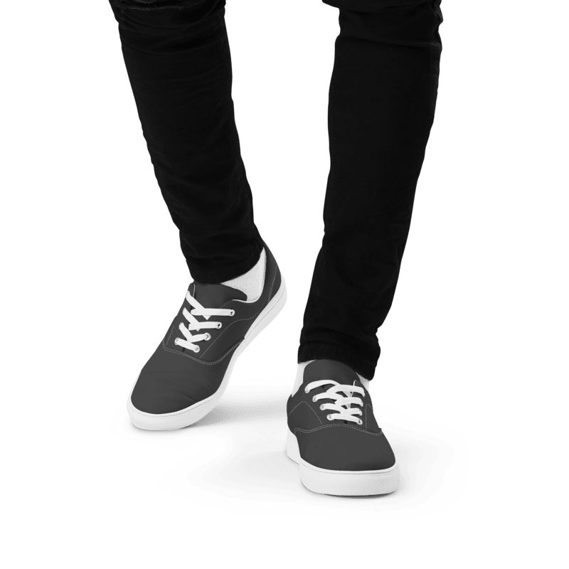 Men’s Dark Grey lace-up canvas shoes
