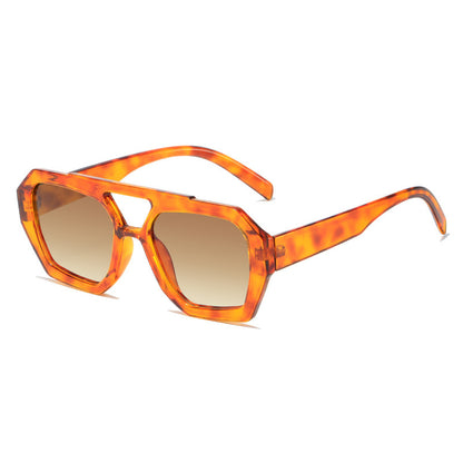 Men And Women Retro Personality Square Double Beam Sunglasses - Jatanele