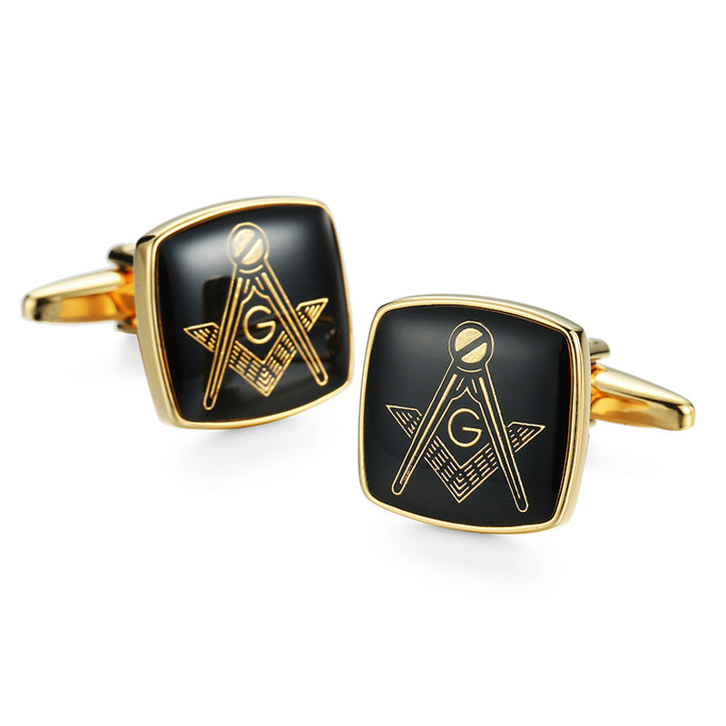 French Shirt Cufflinks Copper Material Gold - Jatanele