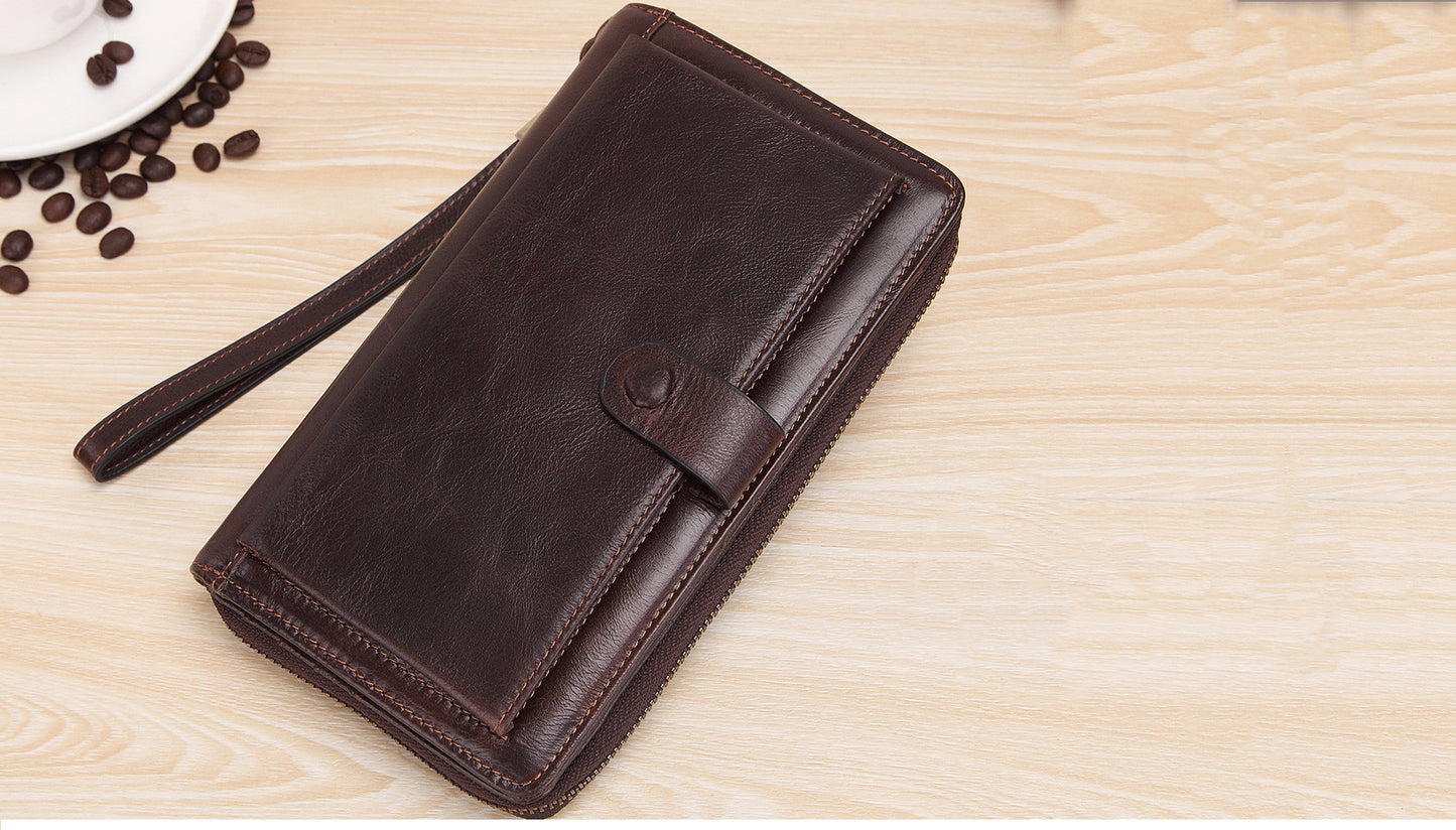 Men's Leather Business Wallet with Shoulder Strap – Sleek & Professional - Jatanele