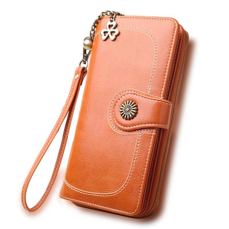 Split Leather Long Wallet for Women - Jatanele