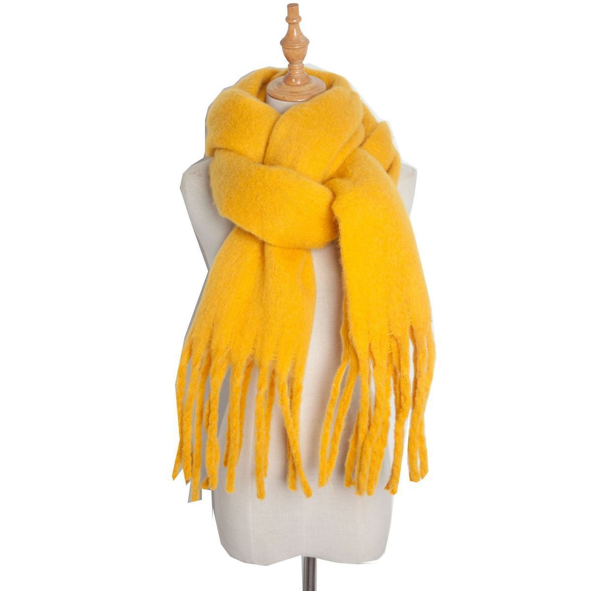 Plush Mohair Twist Braid Scarf - Cozy Winter Fashion - Jatanele