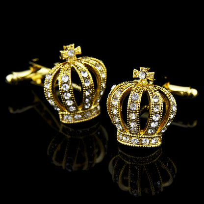 Semi-Precious Stone Crown Design Cufflinks - Jatanele