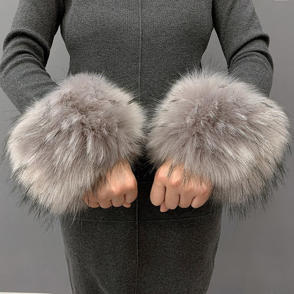 Faux Rabbit Fur Wristband Cuffs – Soft & Stylish Accessories - Jatanele