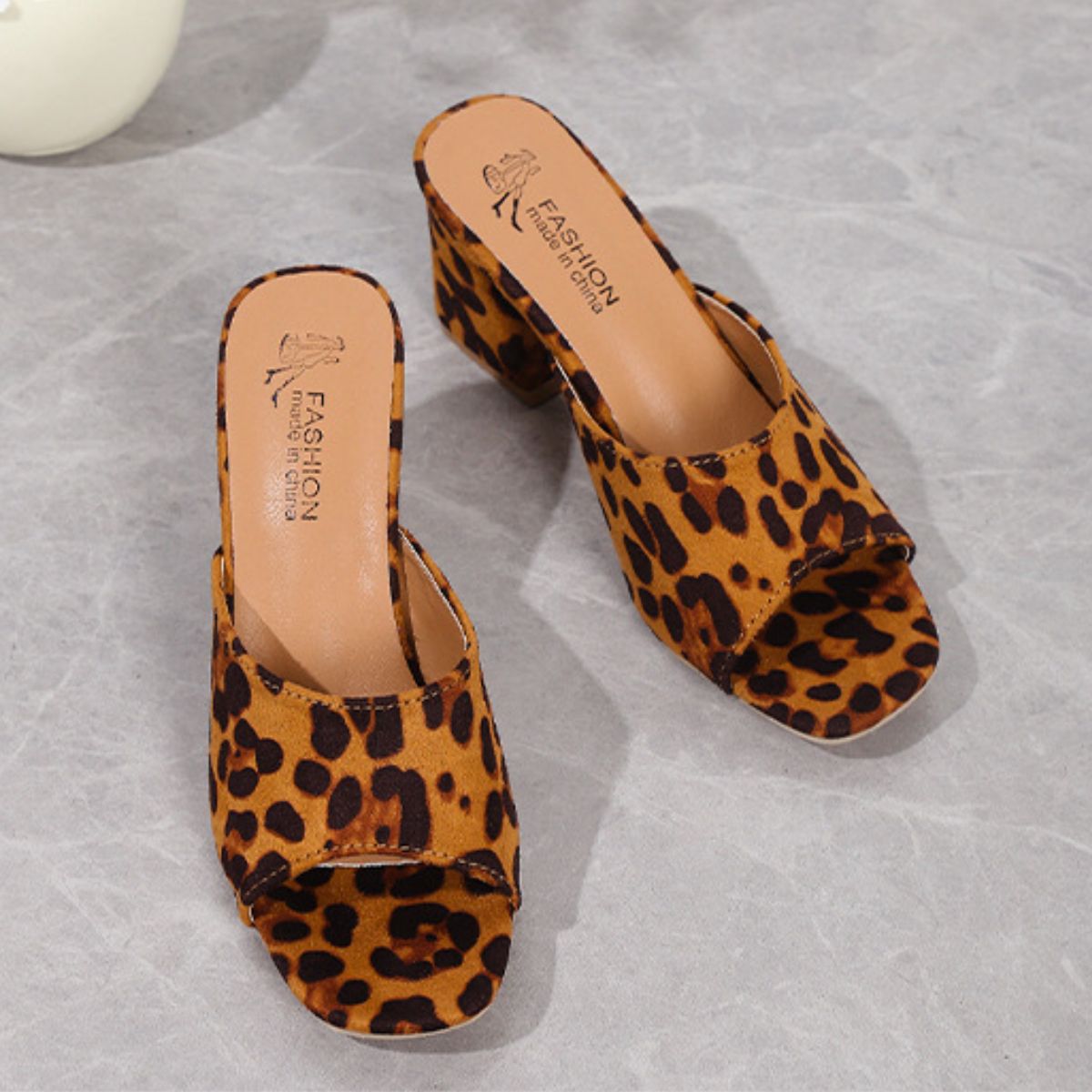 Savannah Suede Leopard Heels Trendsi