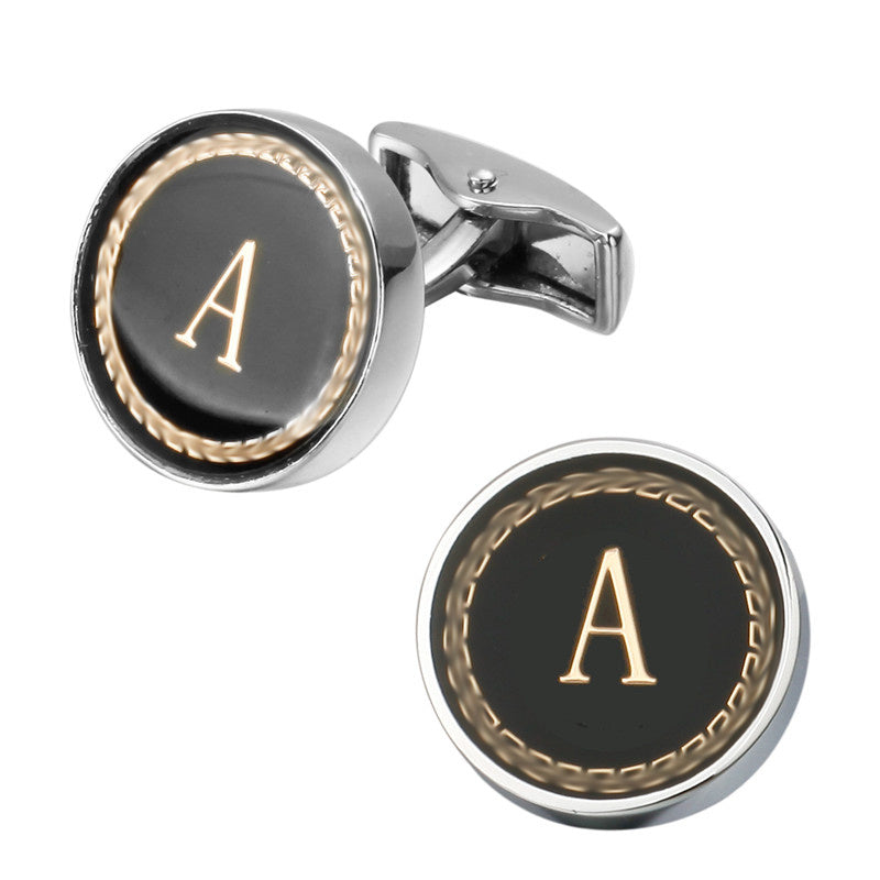 Customizable Round Letter French Cufflinks - Personalized Initial Design - Jatanele