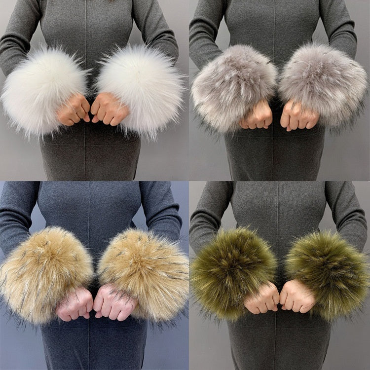 Faux Rabbit Fur Wristband Cuffs – Soft & Stylish Accessories - Jatanele