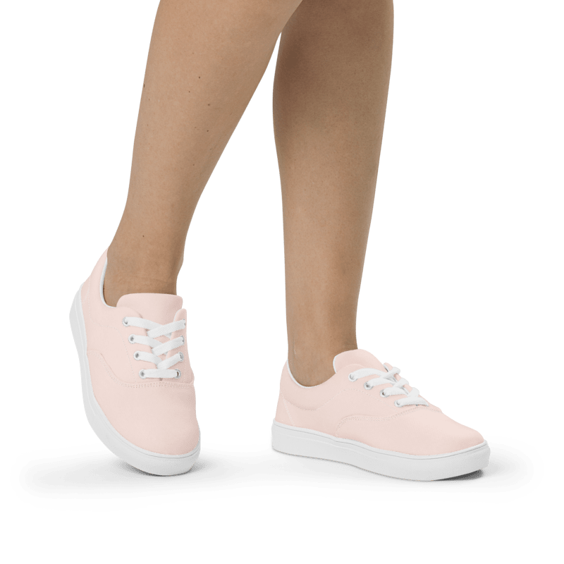 Women’s Blush Pink lace-up canvas shoes